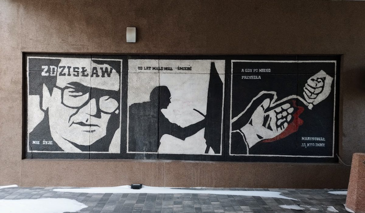 Zdzislaw Beksiński murar na Warszawskim Słóżewcu