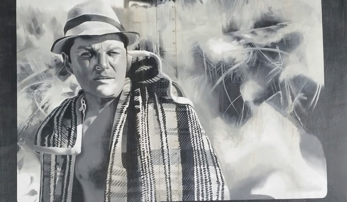 Mural klatka z filmu Niebieski jak morze czarne