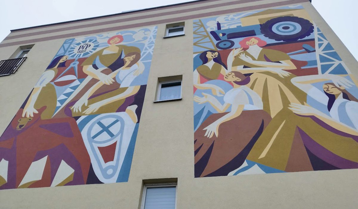 siedem panien ursusa mural na ul wojciechowskiego 14